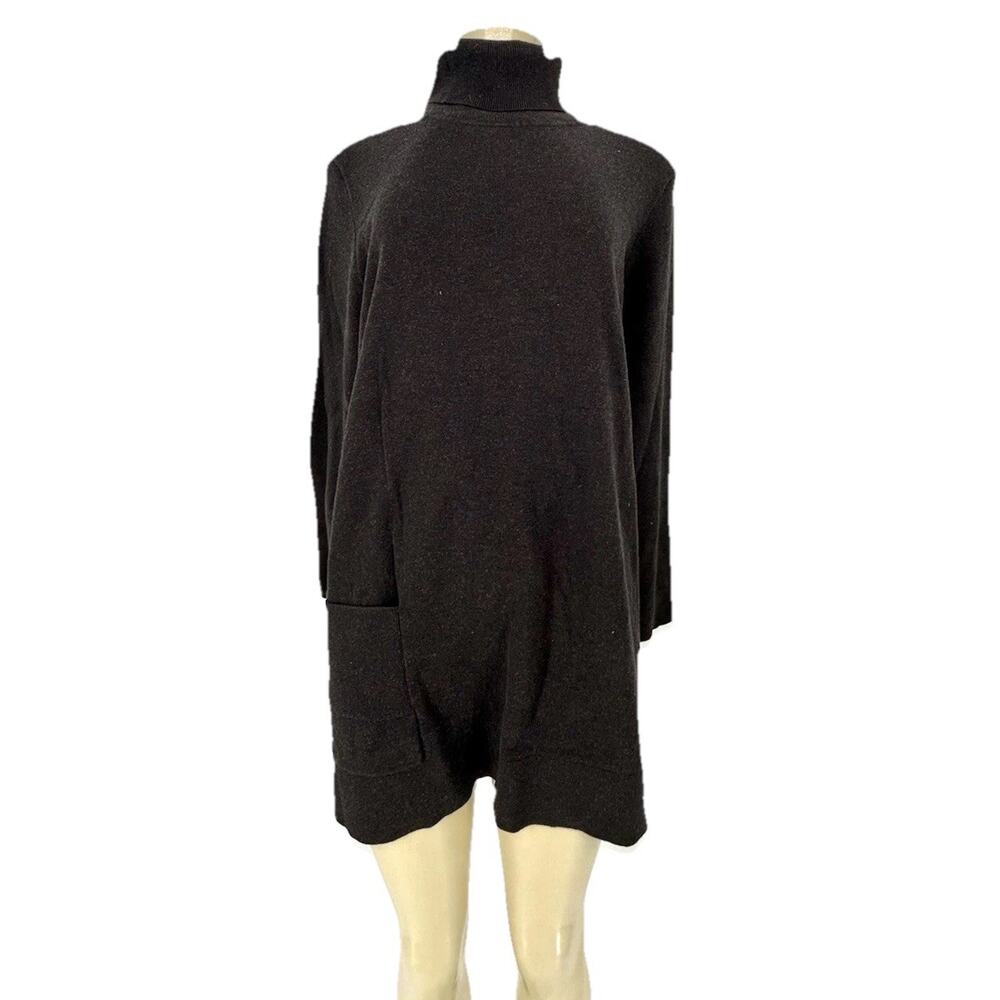 Cabi 3476 XL Women Dark Brown Heather Fireside Turtleneck Sweater Cotton PR4